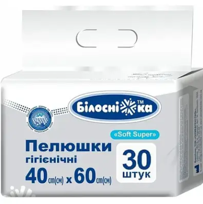  Зображення Пелюшки "Білосніжка" гігієнічні "Soft Super" 40см х 60см (30шт уп) 