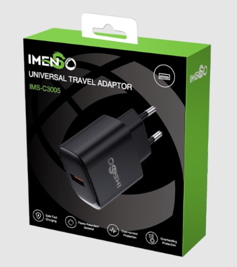  Зображення Блок живлення IMENSO IMS-C3005 Output:1USB 2.0A (Чорний) 