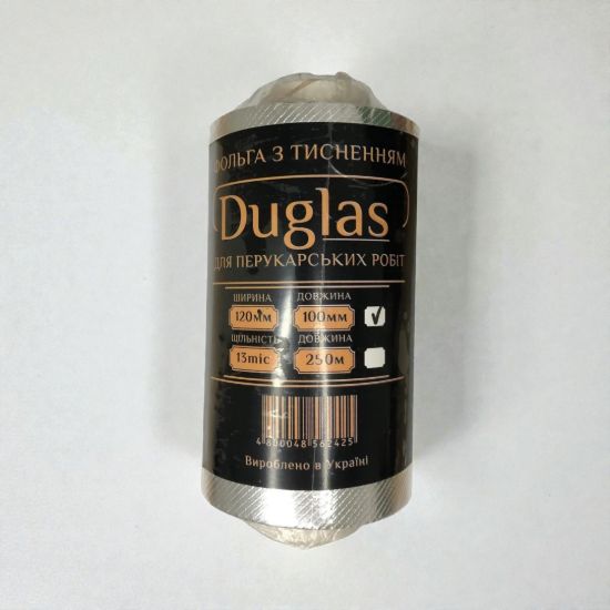  Зображення Фольга DUGLAS перукарня, тиснена 12см x 100м (щільність 13 мкм) 