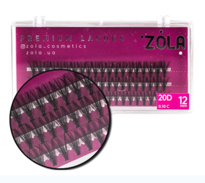  Зображення Zola Ресницы-пучки 20D (12mm) 