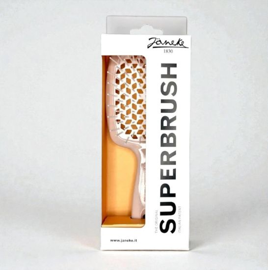  Зображення Janeke Superbrush the original гребінець продувна, щітка для пудрового волосся з білим 
