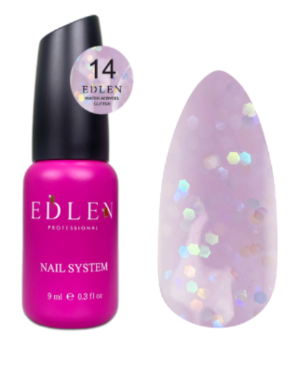  Зображення Edlen Water Acrygel Glitter 9ml №14 